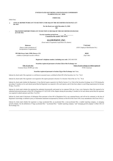 Thumbnail Oblong 10-K Annual Report 2018