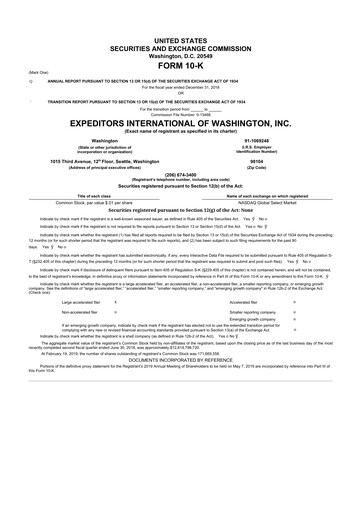 Thumbnail Expeditors International 10-K Annual Report 2018
