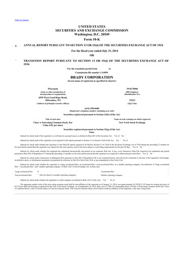 Thumbnail Brady Corporation 10-K Annual Report 2014