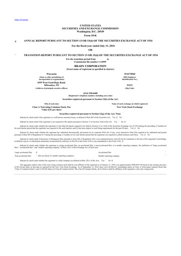 Thumbnail Brady Corporation 10-K Annual Report 2016