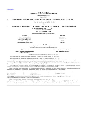 Thumbnail Brady Corporation 10-K Annual Report 2018