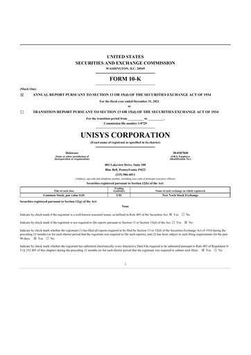 Thumbnail Unisys 10-K Annual Report 2021