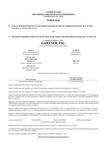 Thumbnail Gartner 10-K Annual Report 2013