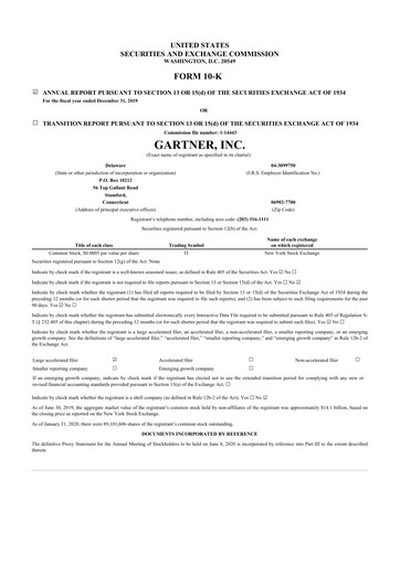 Thumbnail Gartner 10-K Annual Report 2019