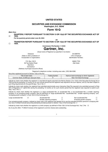 Thumbnail Gartner 10-Q Quarterly Report FY2024 