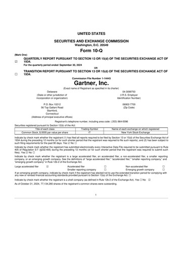 Thumbnail Gartner 10-Q Quarterly Report FY2024 