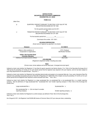Vorschaubild Imunon 10-Q Quartalsbericht 2011 