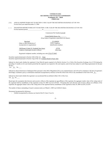 Thumbnail UMH Properties 10-K Annual Report 