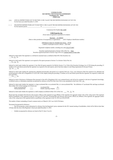 Thumbnail UMH Properties 10-K Annual Report 