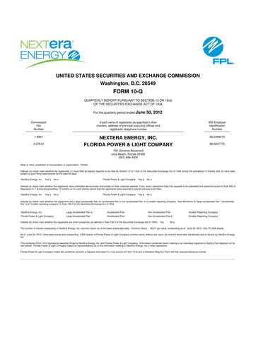 Vorschaubild Nextera Energy 10-Q Quartalsbericht 2012 