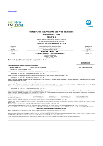 Thumbnail Nextera Energy 10-K Annual Report 2012