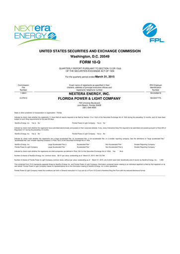 Vorschaubild Nextera Energy 10-Q Quartalsbericht 2015 