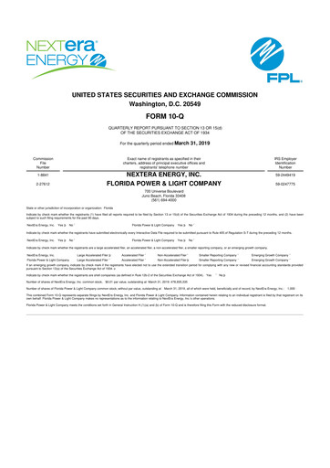 Vorschaubild Nextera Energy 10-Q Quartalsbericht 2019 