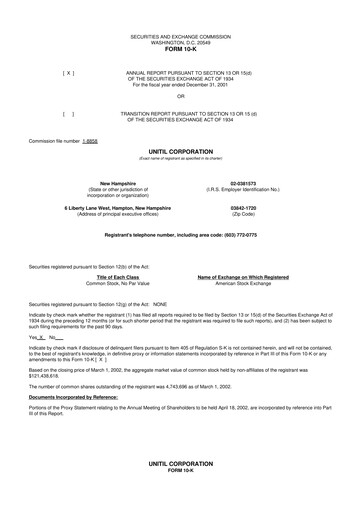 Thumbnail Unitil Corporation
 10-K Annual Report 