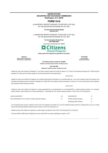 Thumbnail Citizens Financial Group 10-Q Quarterly Report FY2017 