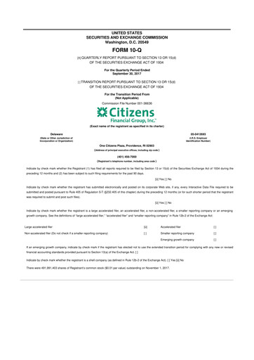 Thumbnail Citizens Financial Group 10-Q Quarterly Report FY2017 