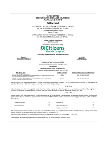Thumbnail Citizens Financial Group 10-Q Quarterly Report FY2023 