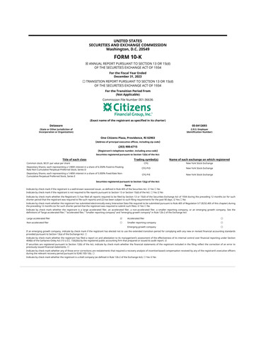 Thumbnail Citizens Financial Group 10-K Annual Report 2023