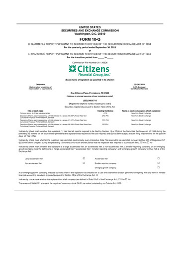 Thumbnail Citizens Financial Group 10-Q Quarterly Report FY2025 