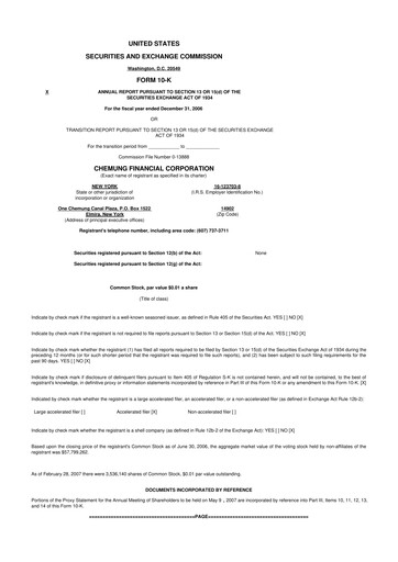 Thumbnail Chemung Financial Corporation 10-K Annual Report 