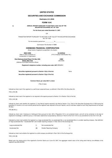 Thumbnail Chemung Financial Corporation 10-K Annual Report 