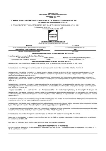 Thumbnail Chemung Financial Corporation 10-K Annual Report 2022