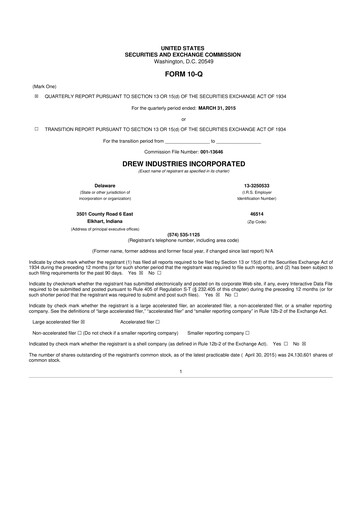 Thumbnail LCI Industries
 10-Q Quarterly Report FY2015 