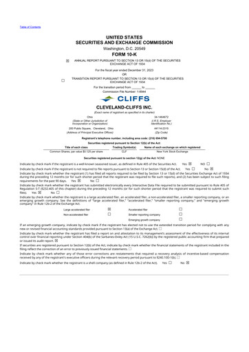Thumbnail Cleveland-Cliffs 10-K Annual Report 2023
