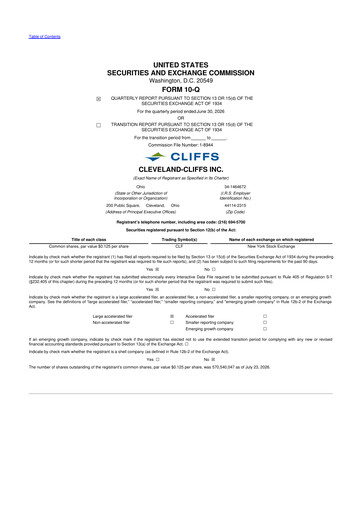 Miniature Cleveland-Cliffs 10-Q Rapport trimestriel 2026 