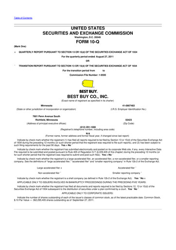 Thumbnail Best Buy 10-Q Quarterly Report FY2012 