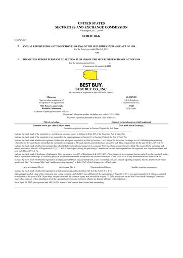 Thumbnail Best Buy 10-K Annual Report 2012