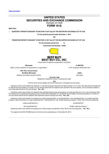 Thumbnail Best Buy 10-Q Quarterly Report FY2015 