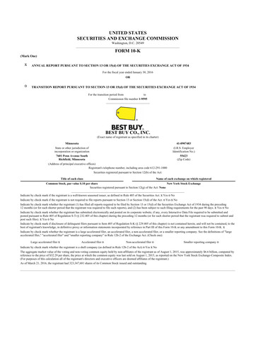 Thumbnail Best Buy 10-K Annual Report 2016