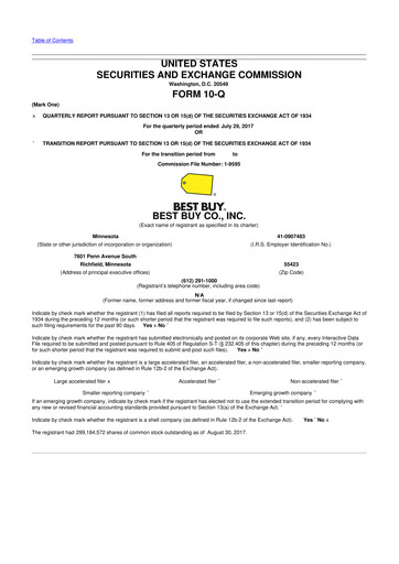 Thumbnail Best Buy 10-Q Quarterly Report FY2018 