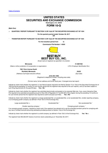 Thumbnail Best Buy 10-Q Quarterly Report FY2018 