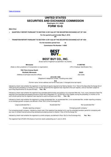 Thumbnail Best Buy 10-Q Quarterly Report FY2019 