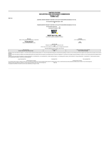 Thumbnail Best Buy 10-Q Quarterly Report FY2020 