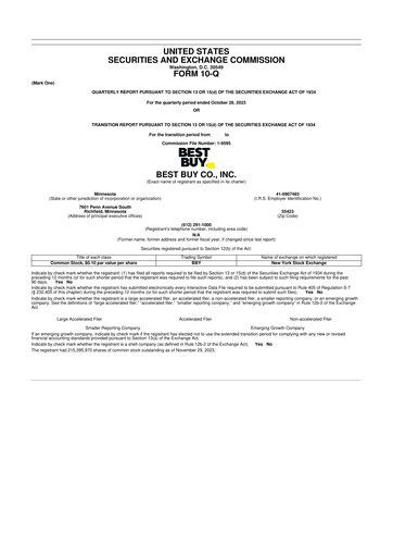 Thumbnail Best Buy 10-Q Quarterly Report FY2024 