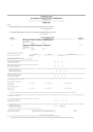 Thumbnail Pinnacle West Capital
 10-K Annual Report 