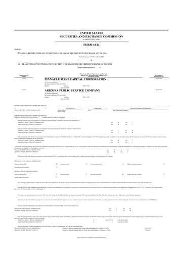 Thumbnail Pinnacle West Capital
 10-K Annual Report 