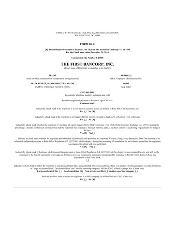 Miniature First Bancorp 10-K Rapport annuel 2016