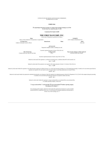 Miniature First Bancorp 10-K Rapport annuel 2021