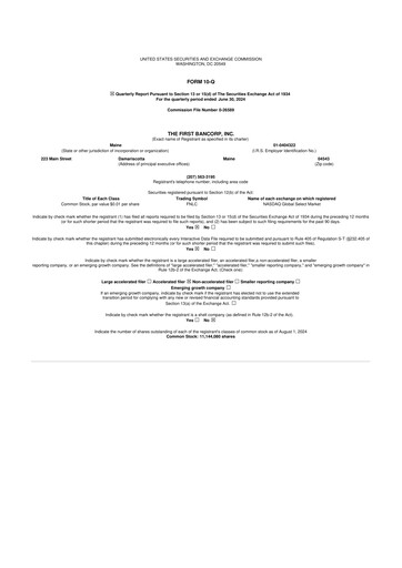 Thumbnail First Bancorp 10-Q Quarterly Report FY2024 