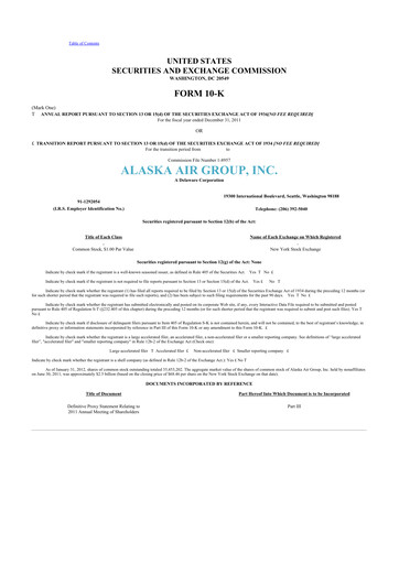 Thumbnail Alaska Airlines
 10-K Annual Report 2011