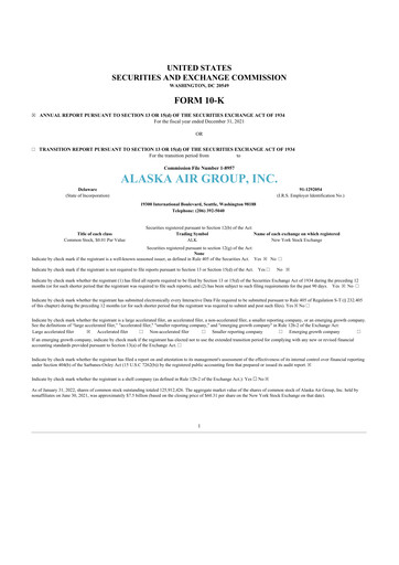 Thumbnail Alaska Airlines
 10-K Annual Report 2021