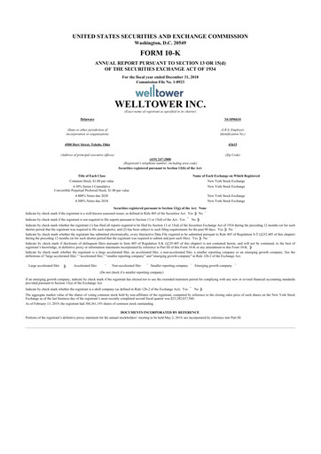 Thumbnail Welltower
 10-K Annual Report 2018