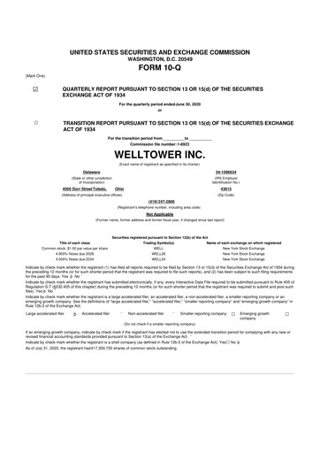 Thumbnail Welltower
 10-Q Quarterly Report FY2020 