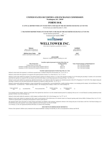 Thumbnail Welltower
 10-K Annual Report 2022