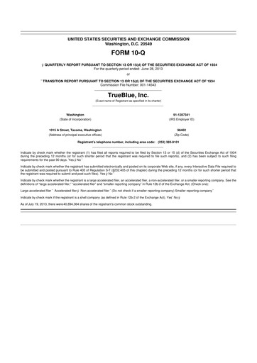 Thumbnail TrueBlue 10-Q Quarterly Report FY2013 