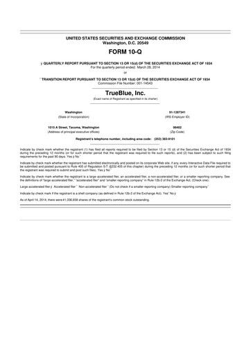 Thumbnail TrueBlue 10-Q Quarterly Report FY2014 